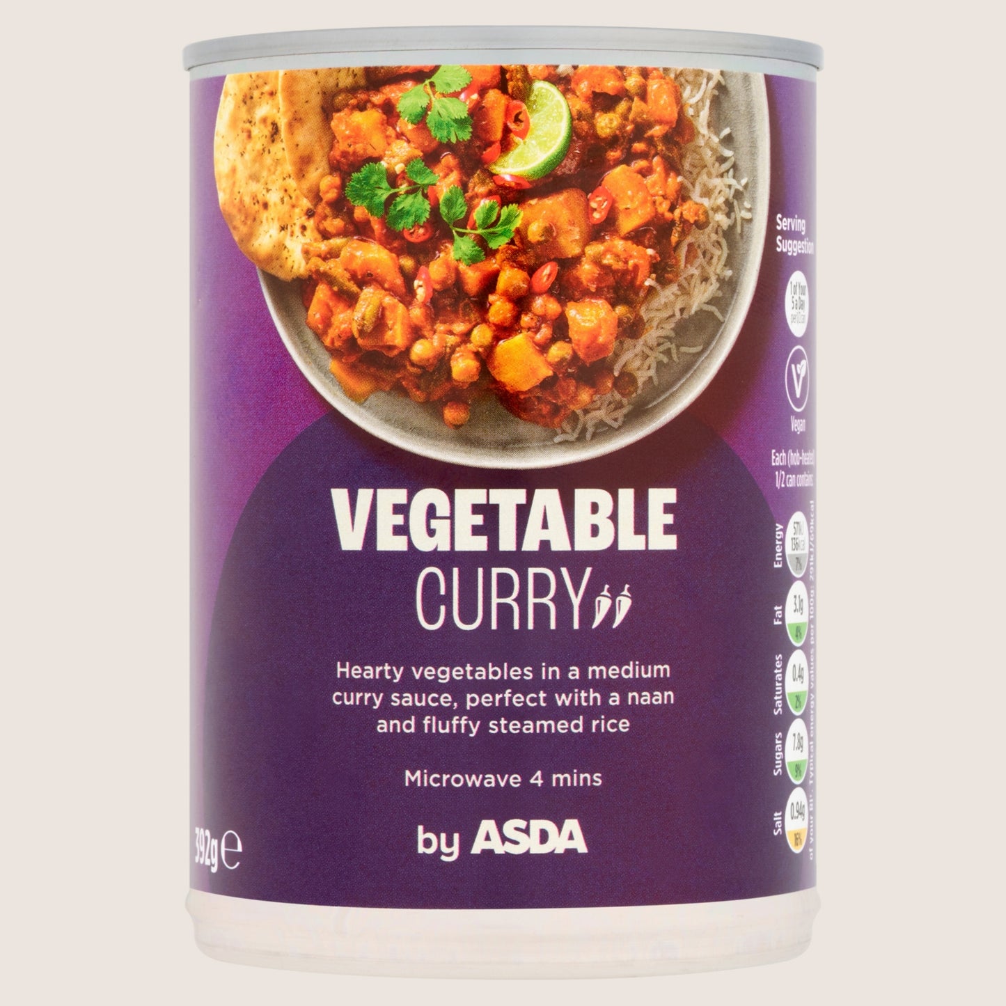 ASDA Vegetable Curry No Artificial Additives 392g