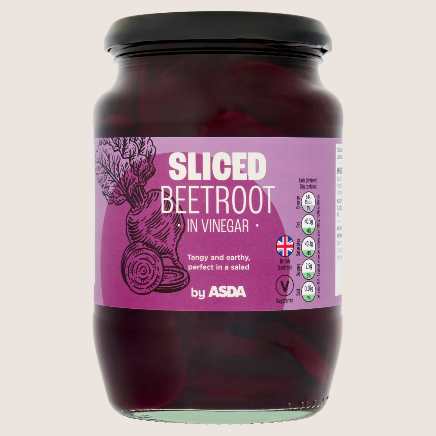 ASDA Sliced Beetroot in Vinegar No Artificial Additives 710g