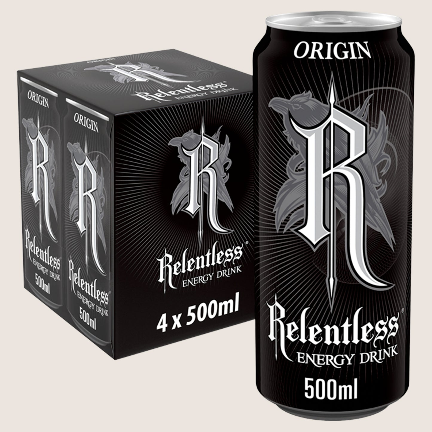 Relentless Origin Energy Drink Refreshing 4 x 500ml