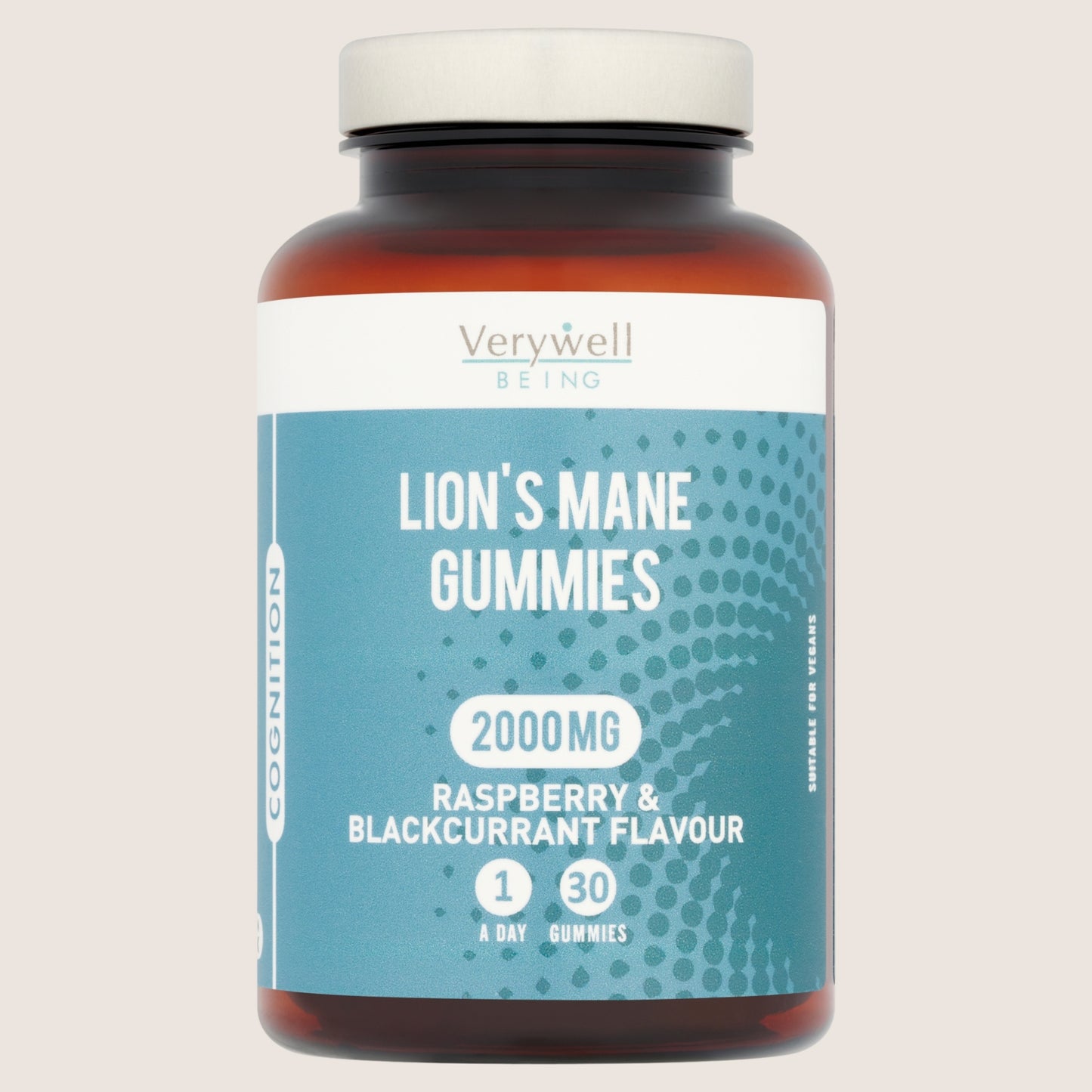 Verywell Being Cognition Raspberry & Blackcurrant Flavour 2000mg 1 a Day Lion's Mane 30 Gummies