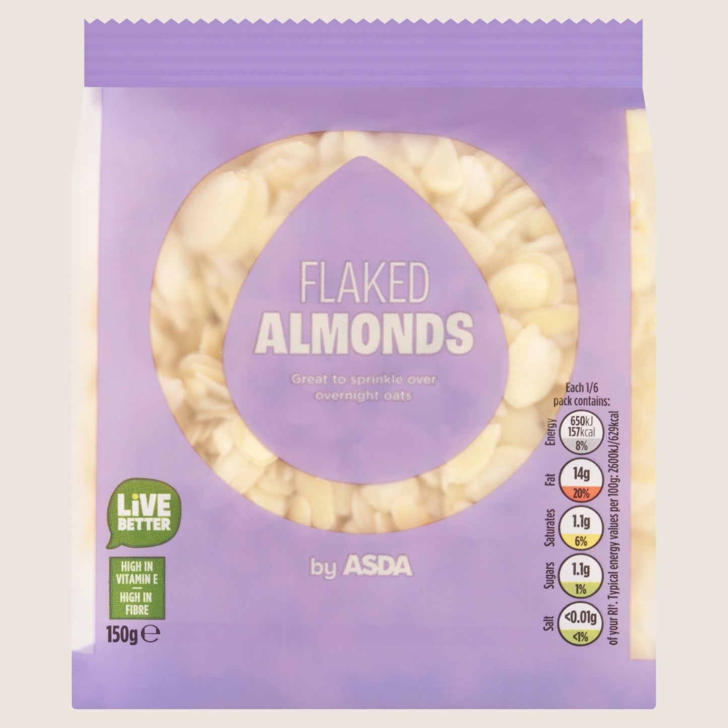 ASDA Flaked Almonds Multipack 150g