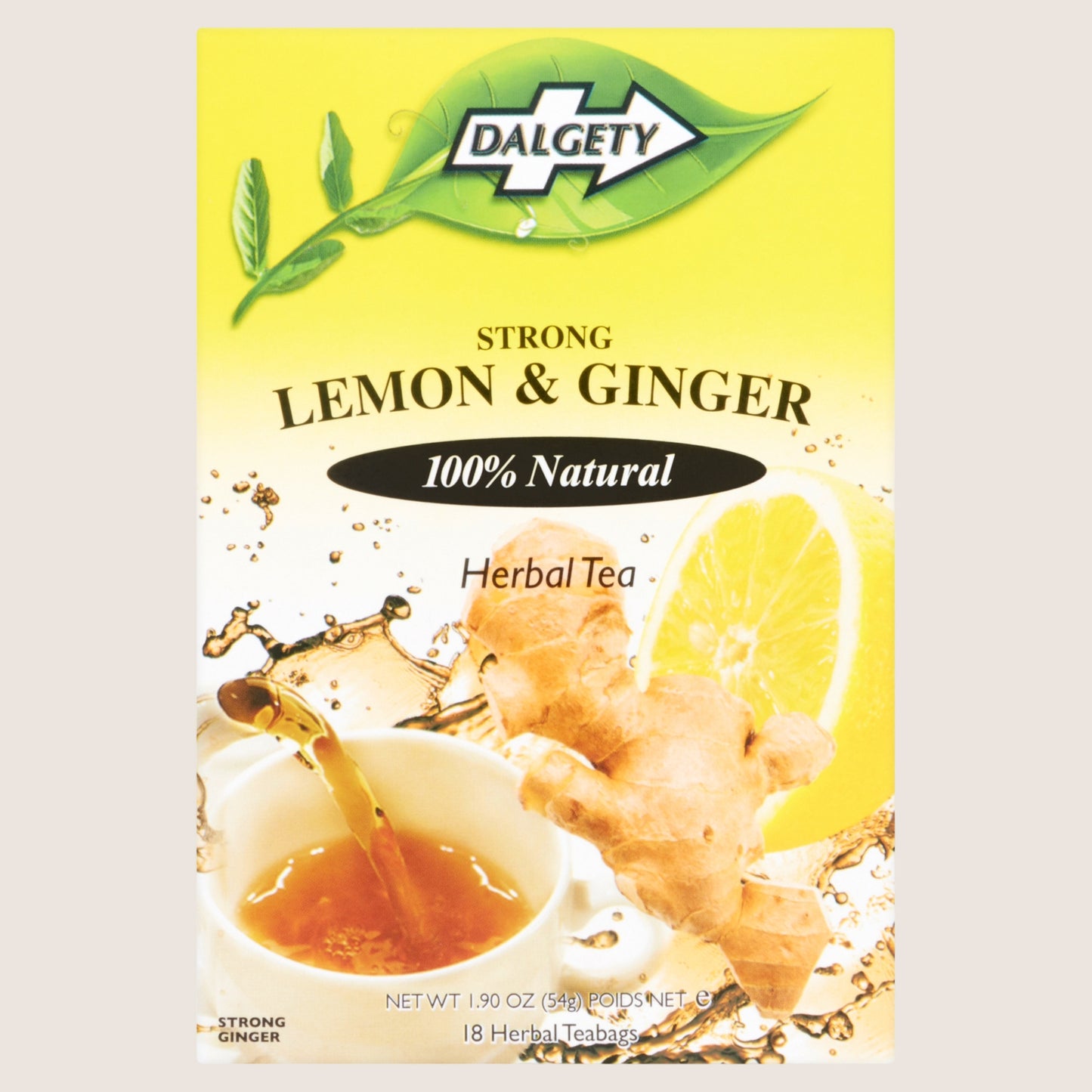 Dalgety Strong Lemon & Ginger 18 Herbal Teabags No Artificial Additives 54g
