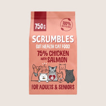 Scrumbles Adult & Seniors Salmon Dry Cat Food Complete Nutrition 750g