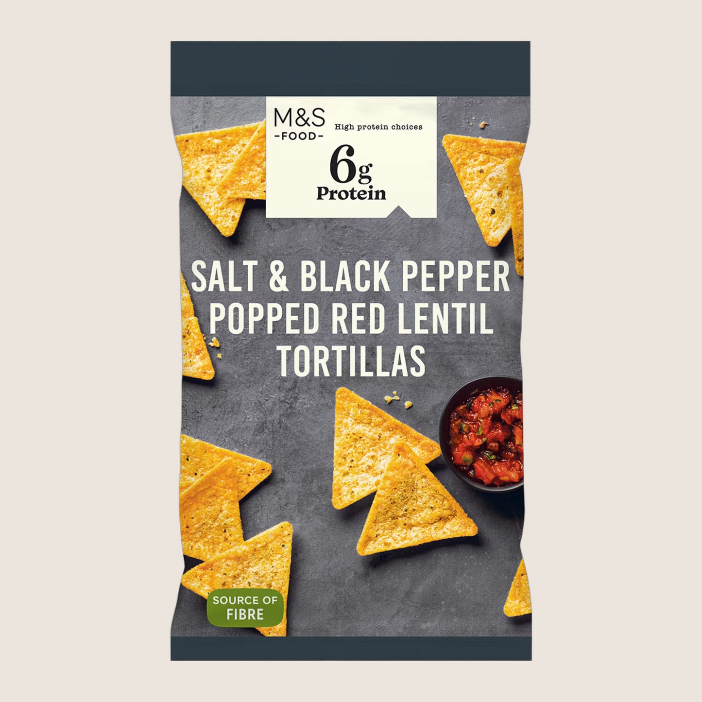 M&S Salt And Black Pepper Popped Red Lentil Tortillas 90 g