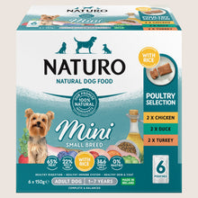 Naturo Mini Small Breed Poultry Selection Adult Dog 1-7 Years With Omega Oils 6 x 150g