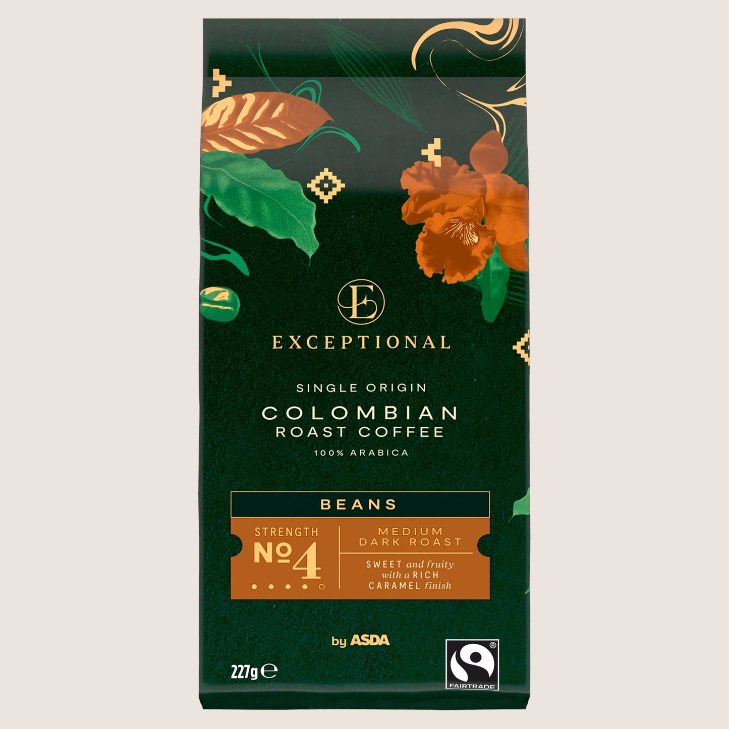 Exceptional by ASDA Colombian Roast Coffee Beans No Artificial Additives 227g