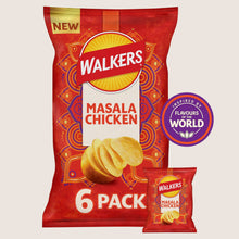 Walkers Masala Chicken Crisps No Artificial Additives 6x25g