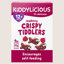 Kiddylicious Raspberry Crispy Tiddlers 12+ Months No Artificial Additives 4 x 12g
