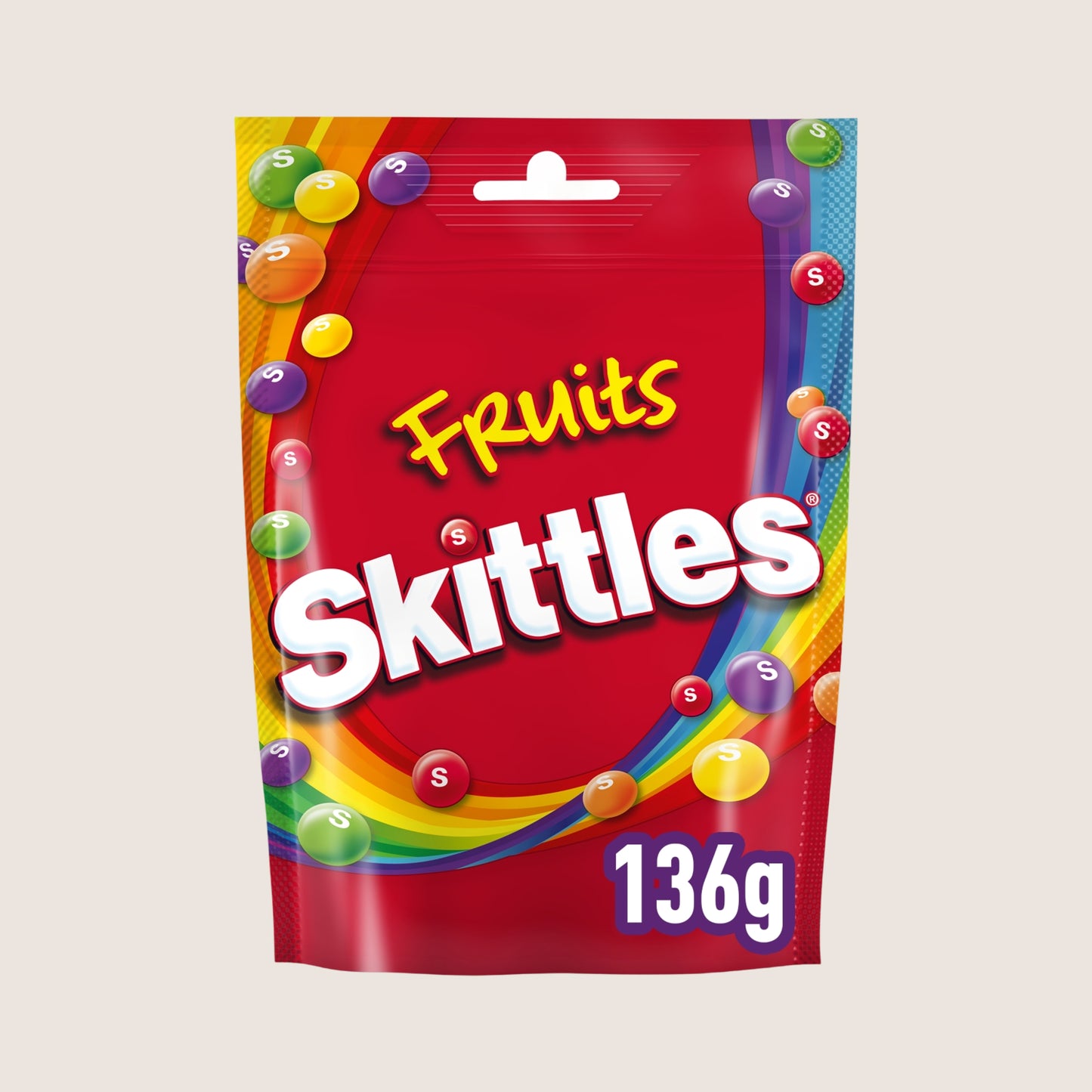 Skittles Vegan Chewy Sweets Fruit Flavoured Pouch Bag 136g