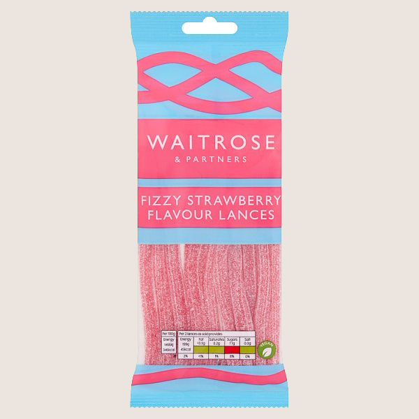 Waitrose Fizzy Strawberry Flavour Lances Quality Choice 65G