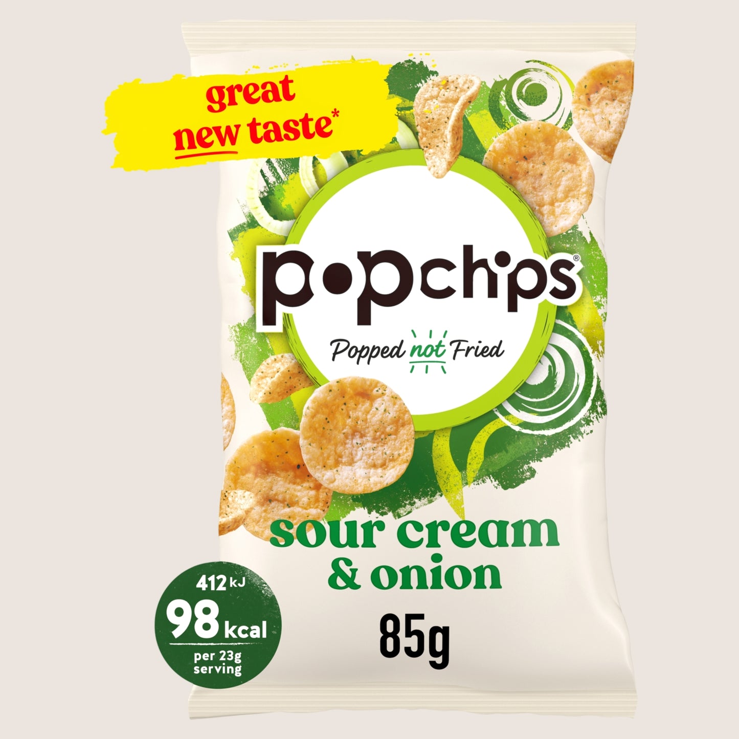 Popchips popchips Sour Cream & Onion Sharing Crisps Gluten Free 85g