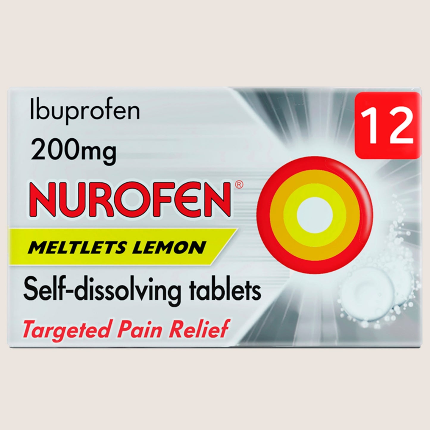 Nurofen Meltlets Lemon 200mg 12 Self-Dissolving Tablets