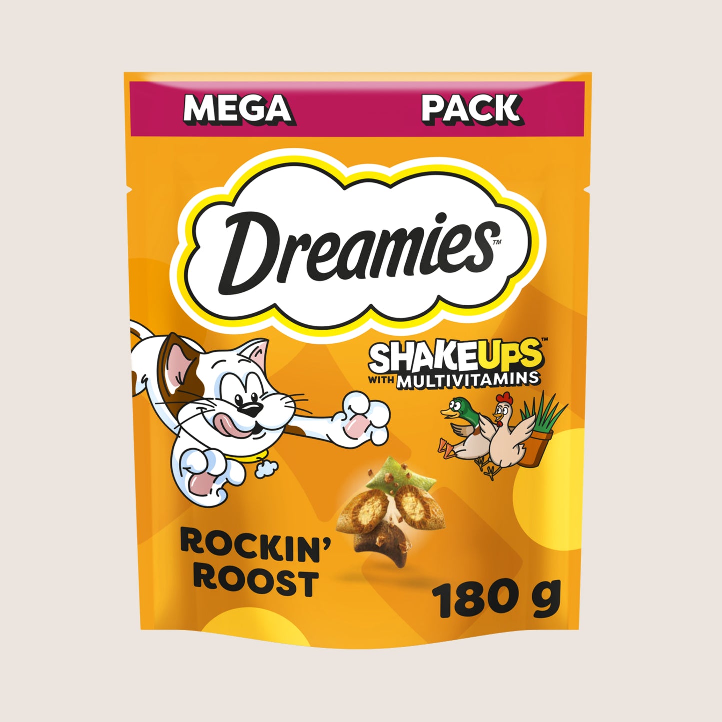 DREAMIES DREAMIES Shake Ups Cat Treat Biscuits Rockin' Roost Nutritionally Complete 180g