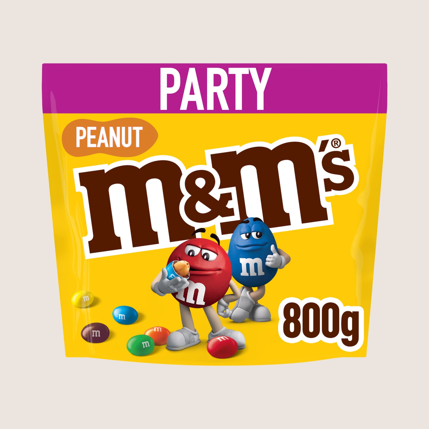 M&M's Crunchy Peanut & Milk Chocolate Party Mix Bulk Snack Bag 800g
