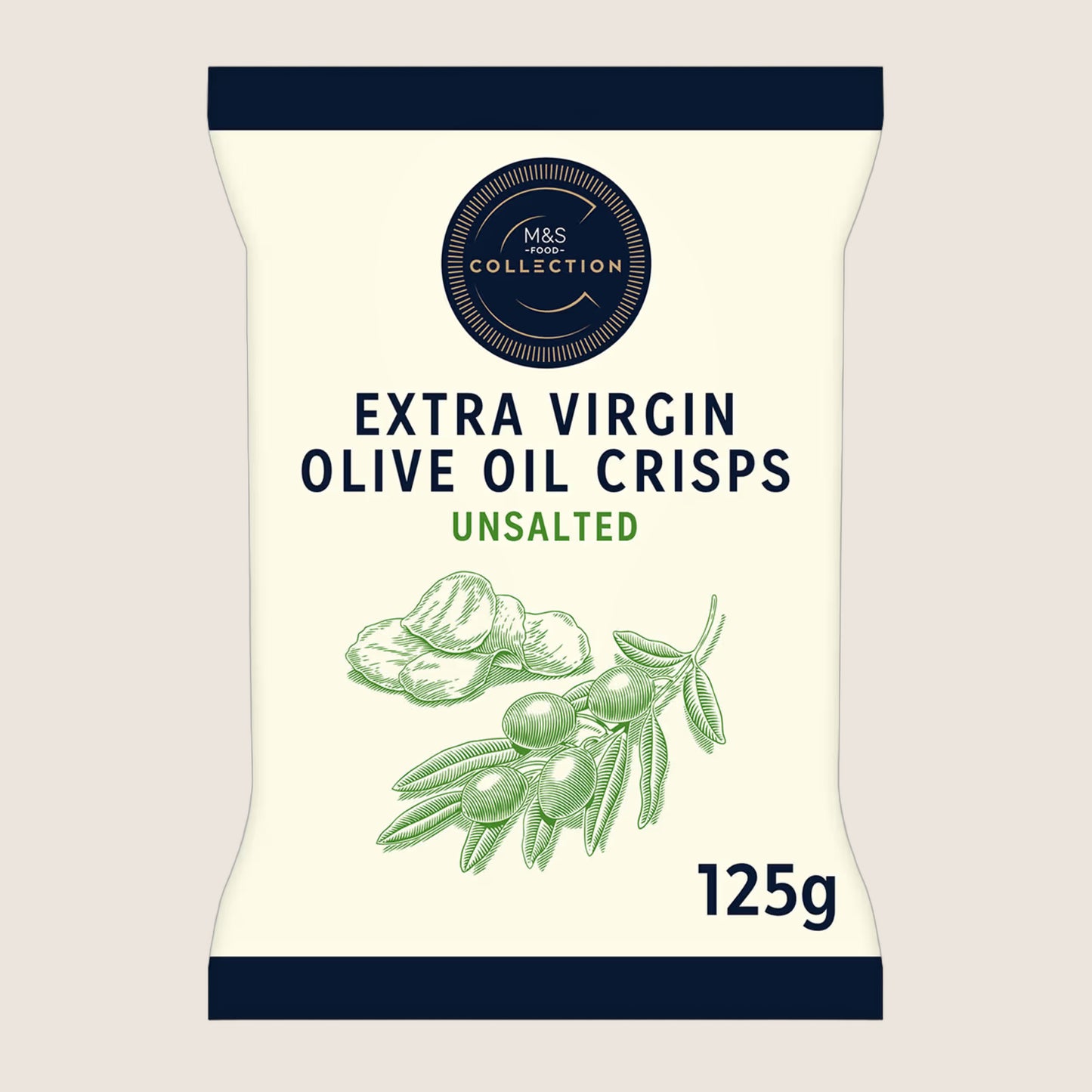 M&S Collection Extra Virgin Olive Oil Crisps Unsalted Collection Premium 125 g