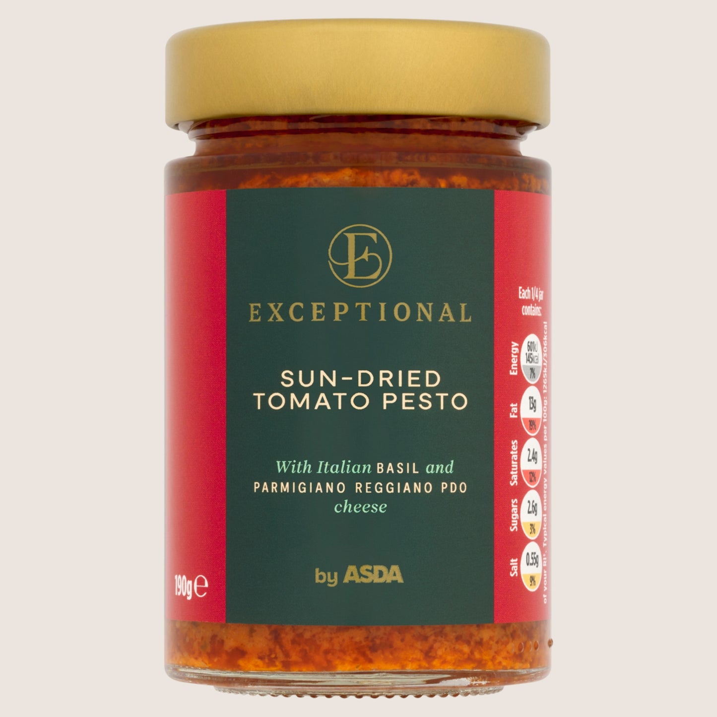Exceptional by ASDA Sun-Dried Tomato Pesto No Artificial Additives 190g