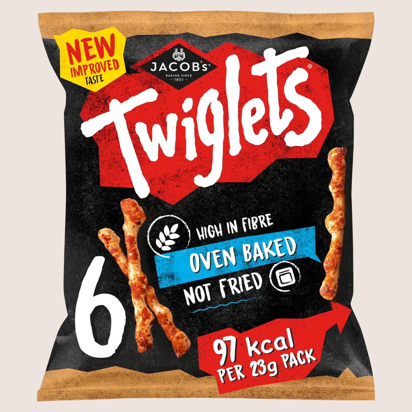 Jacob's Twiglets Multipacks No Artificial Additives 6x23g