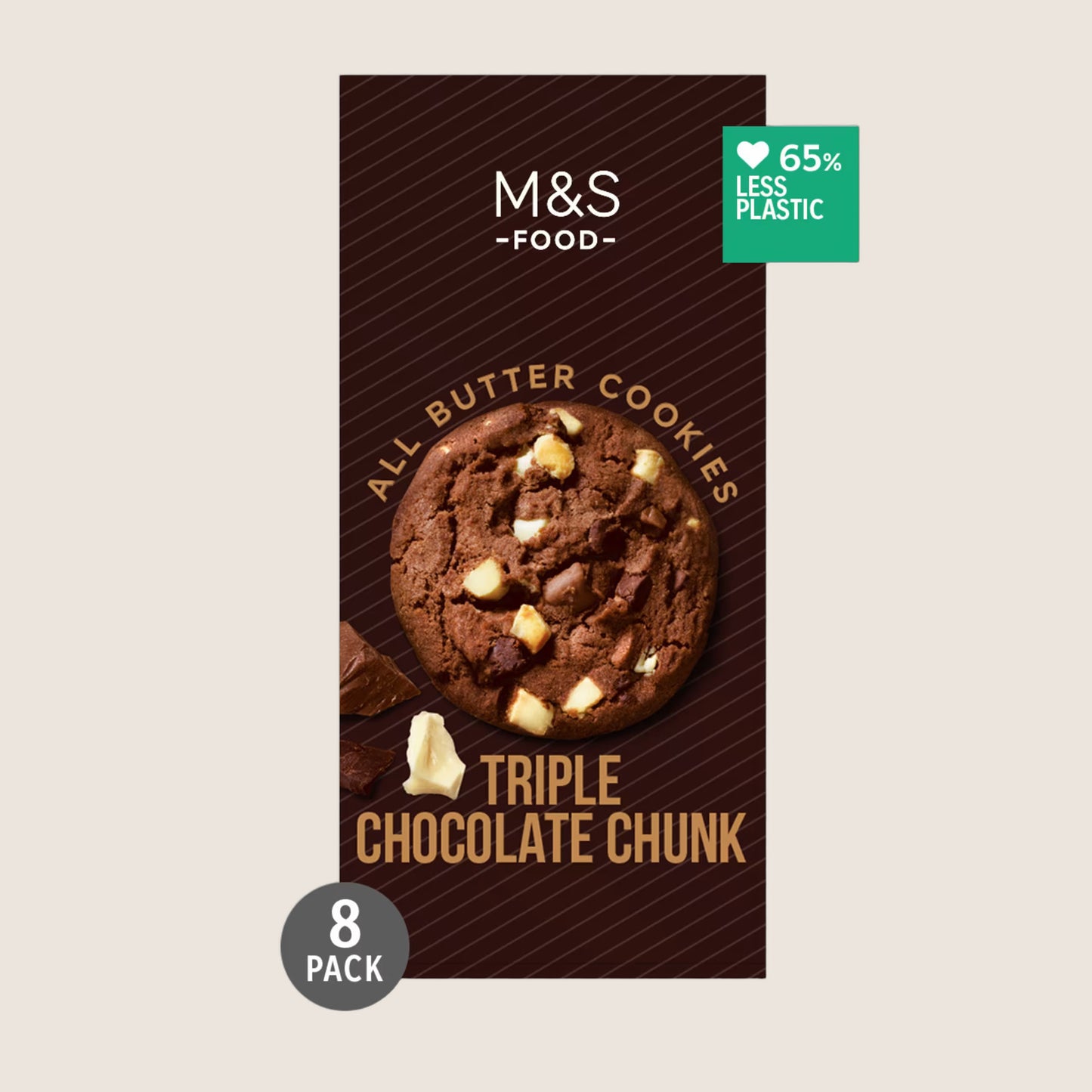 M&S 8 All Butter Triple Belgian Chocolate Chunk Cookies All Butter Recipe 200 g