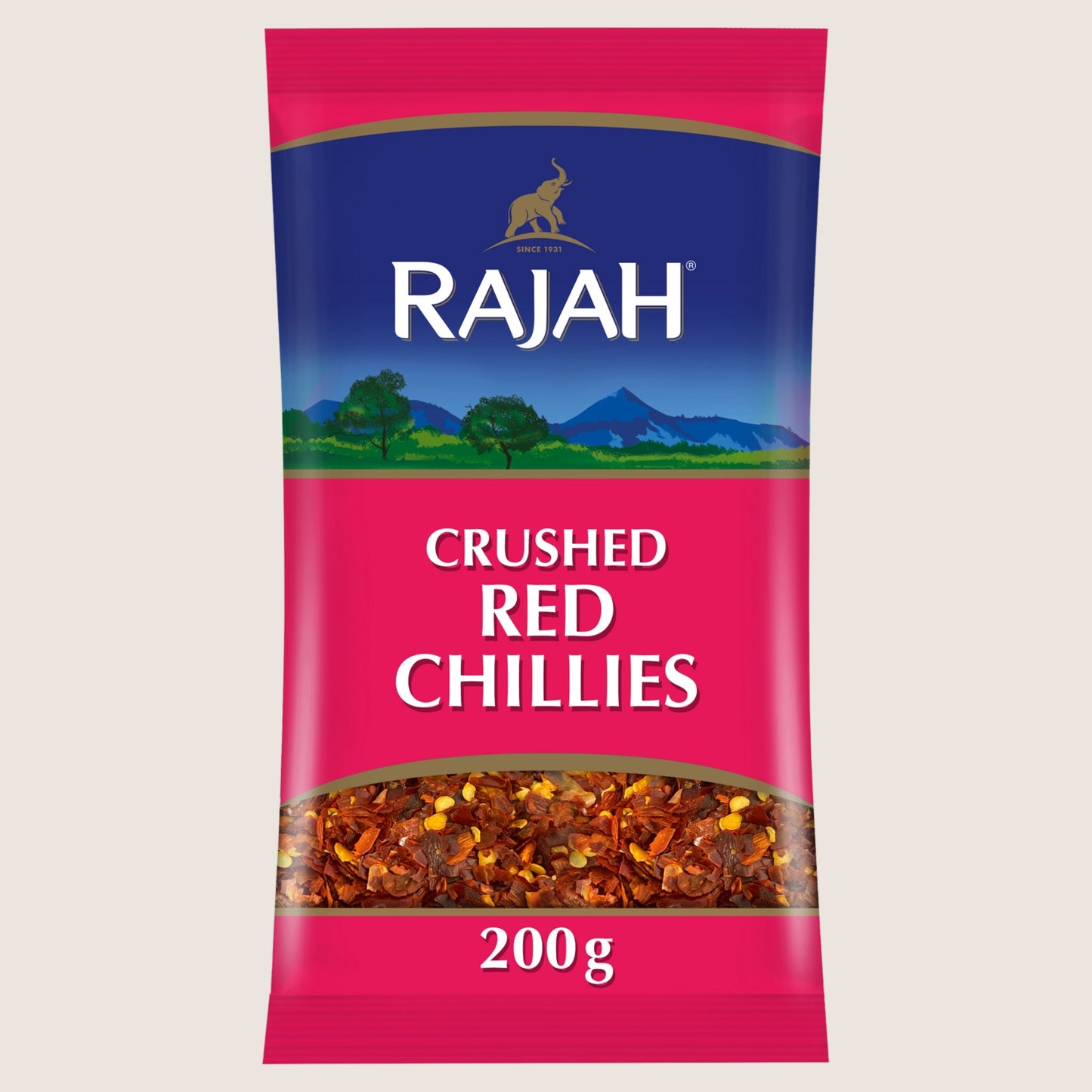 Rajah Red Chillies Crushed Spices No Artificial Additives 200g