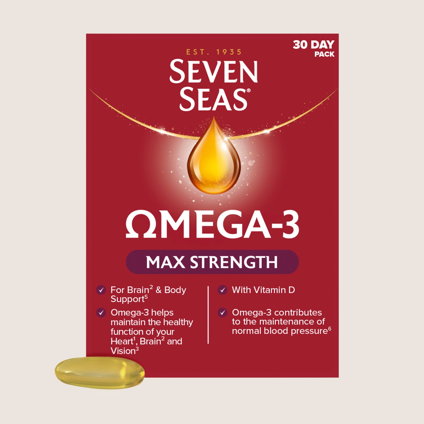 Seven Seas Omega-3 Fish Oil Max Strength & Vit D