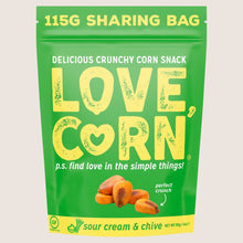 LOVE CORN Sour Cream & Chive Delicious Crunchy Corn Gluten Free 115g