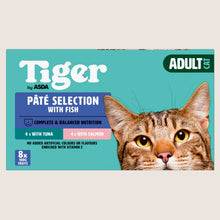 Tiger by ASDA Tiger Pâté Selection with Fish Adult Cat Complete Nutrition 8 x 100g