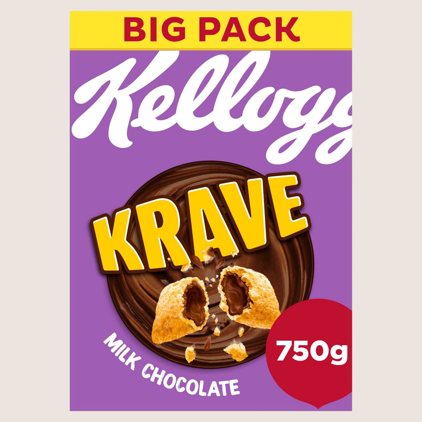Kellogg's Krave Milk Chocolate Breakfast Cereal Vitamin Fortified 750g