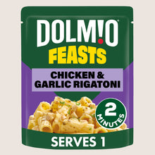 Dolmio Feasts Chicken & Garlic Rigatoni Microwave Instant Pasta Meal No Artificial Additives 250g