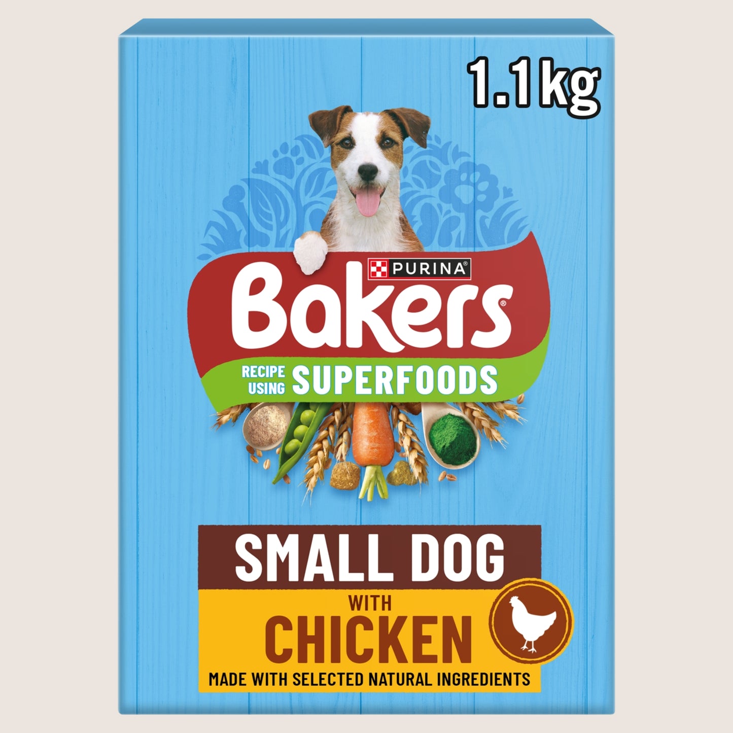 Bakers Superfoods Small Dog Chicken Dry Dog Food Complete Nutrition 1.1kg