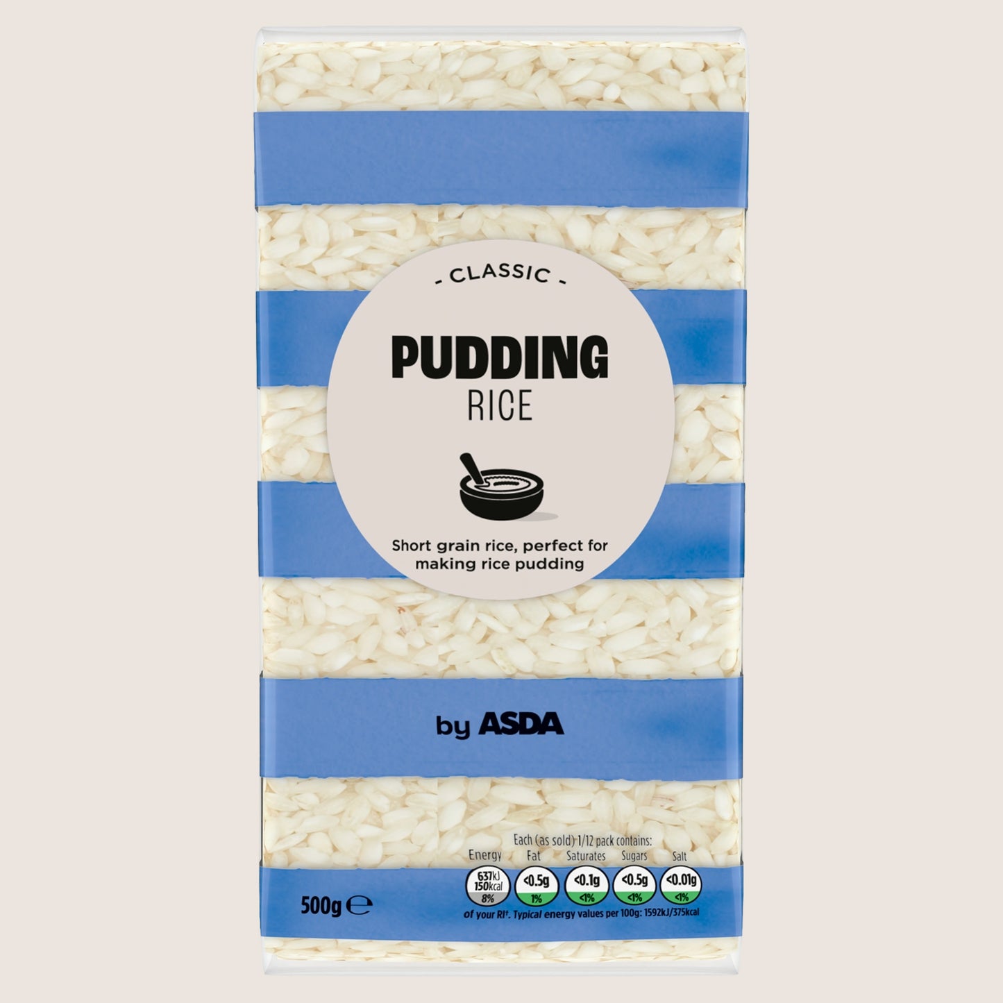 ASDA Classic Pudding Rice No Artificial Additives 500g