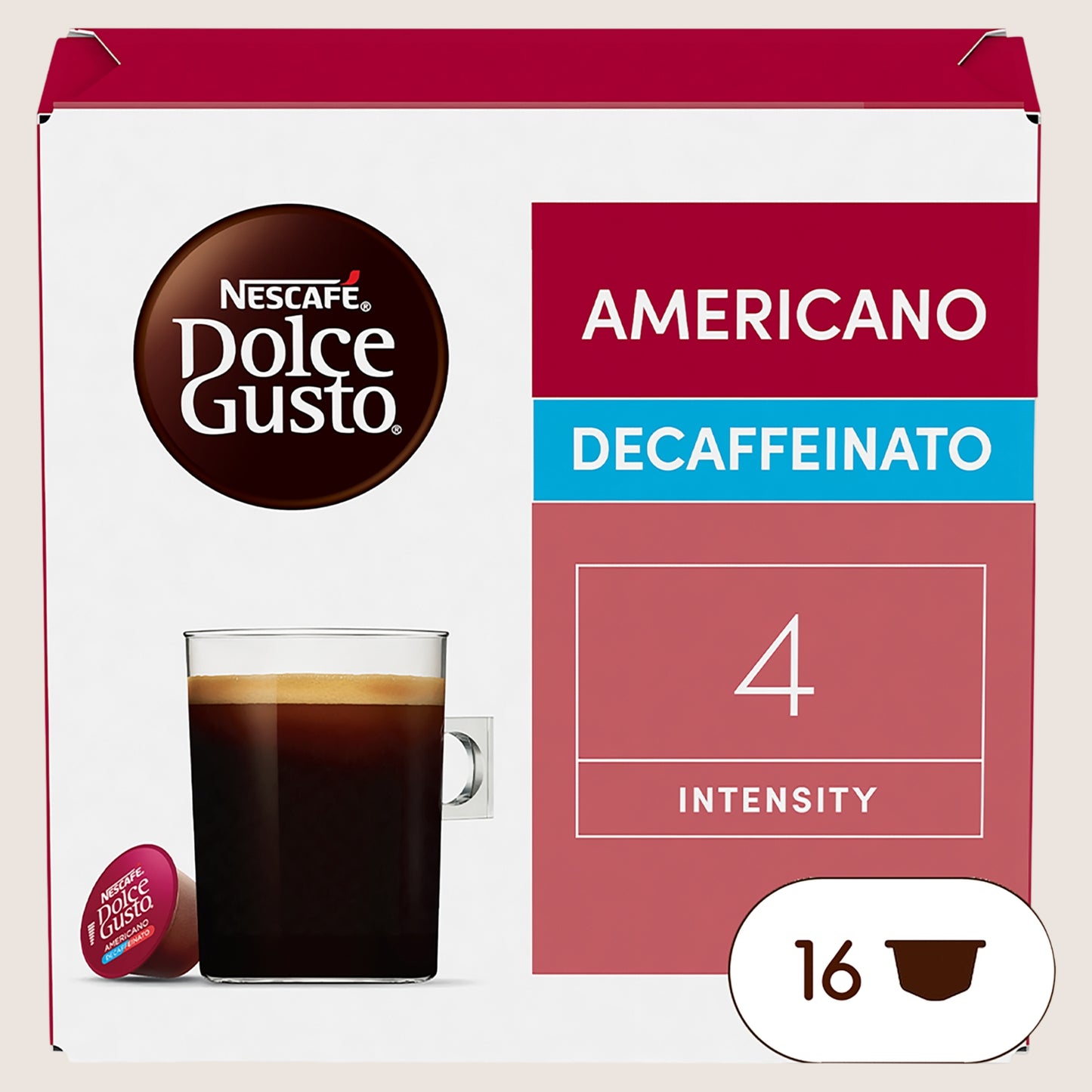 Nescafé Dolce Gusto Americano Decaffeinato Coffee Pods x16 Decaffeinated