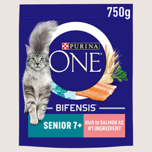 Purina ONE Senior 7+ Salmon Dry Cat Food Senior Formula 750g