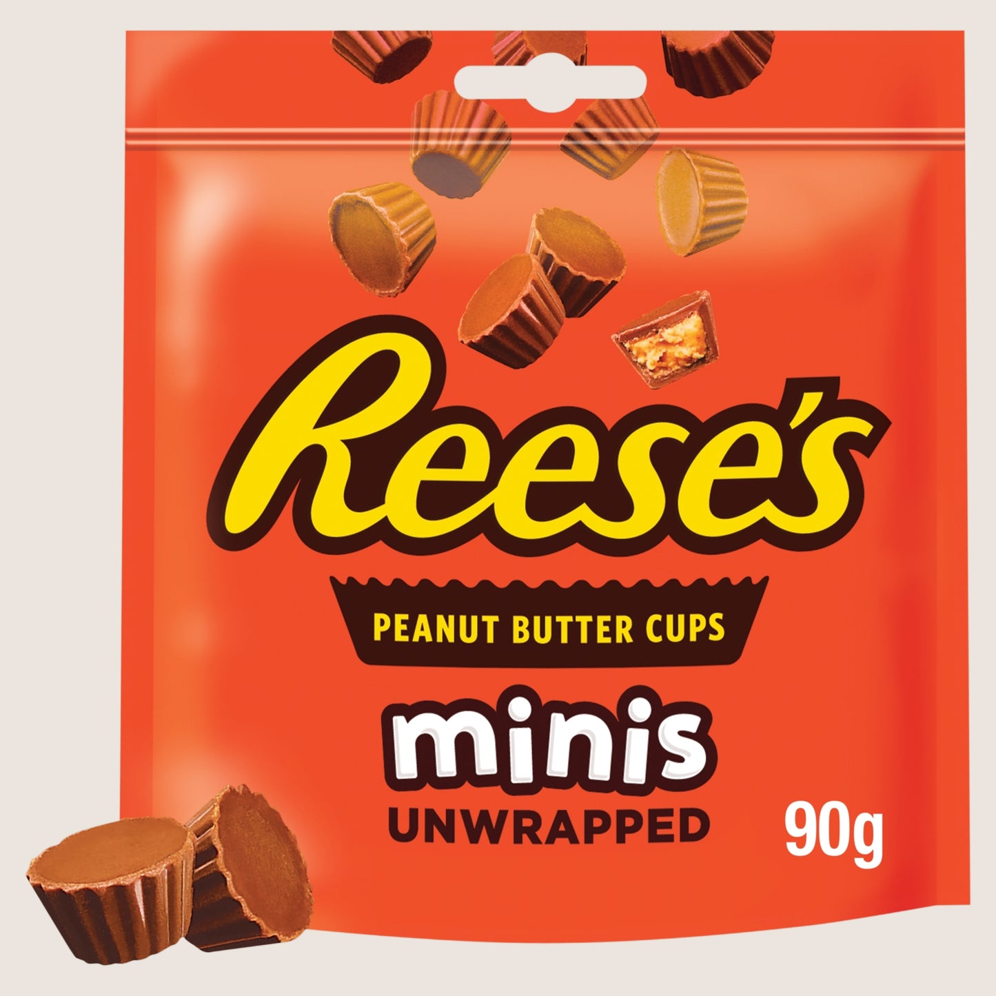 Reese's Peanut Butter and Milk Chocolate Flavour Minis Unwrapped Share Bag 90g