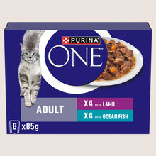Purina ONE PURINA ONE Mini Fillets Ocean Fish and Lamb Wet Cat Food With Omega Oils 8x85g