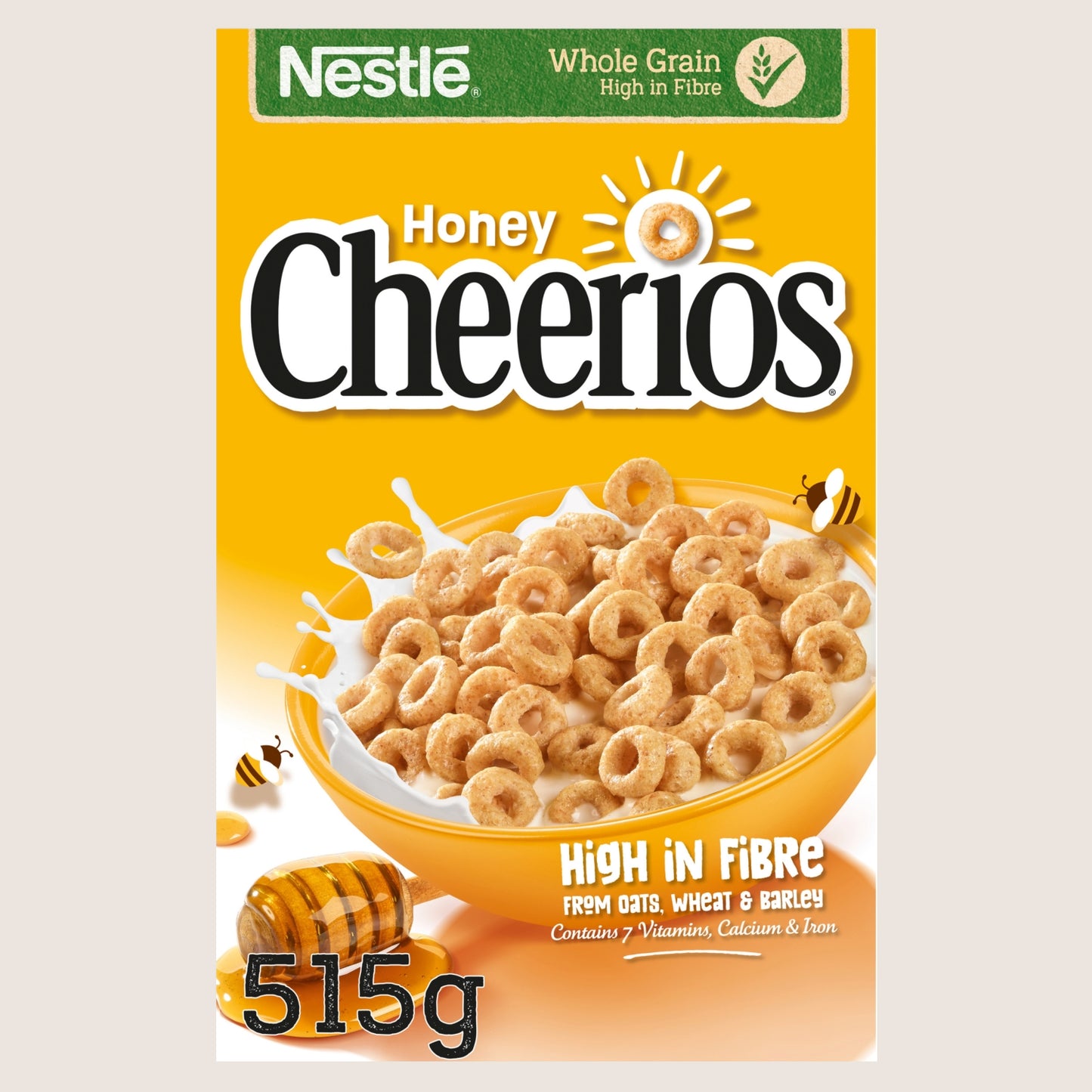 Nestle Cheerios Honey Multigrain Hoop Breakfast Cereal Multigrain 515g