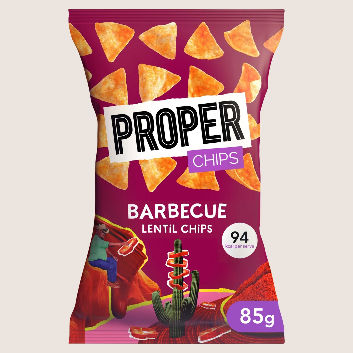 Proper chips Barbecue Lentil Chips Gluten Free 85g