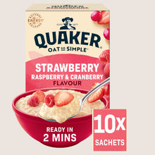 Quaker Oat So Simple Strawberry, Raspberry & Cranberry Porridge Sachets Wholegrain 10x33.9g