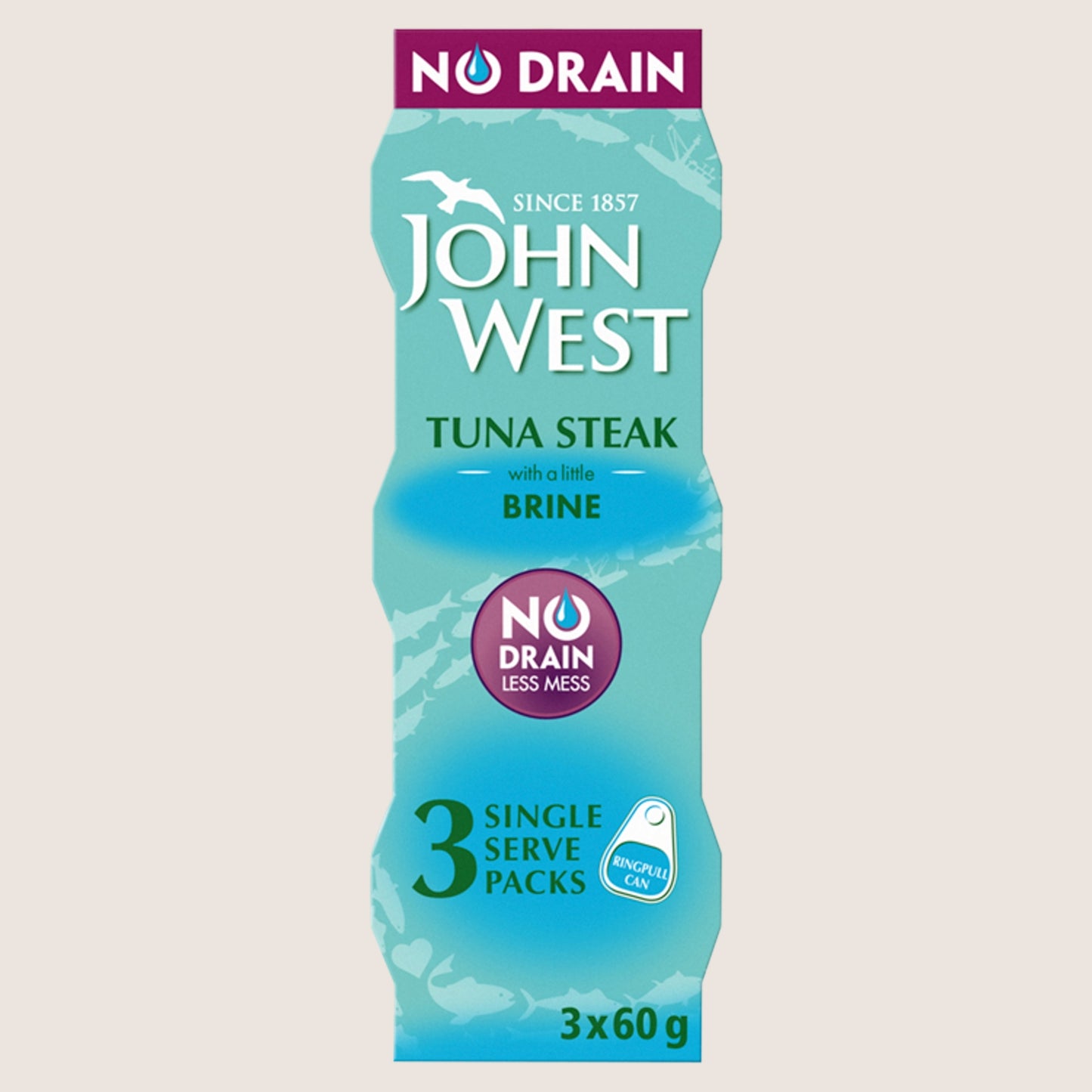 John West Tuna Steak with a Little Brine High in Protein 3 x 60g