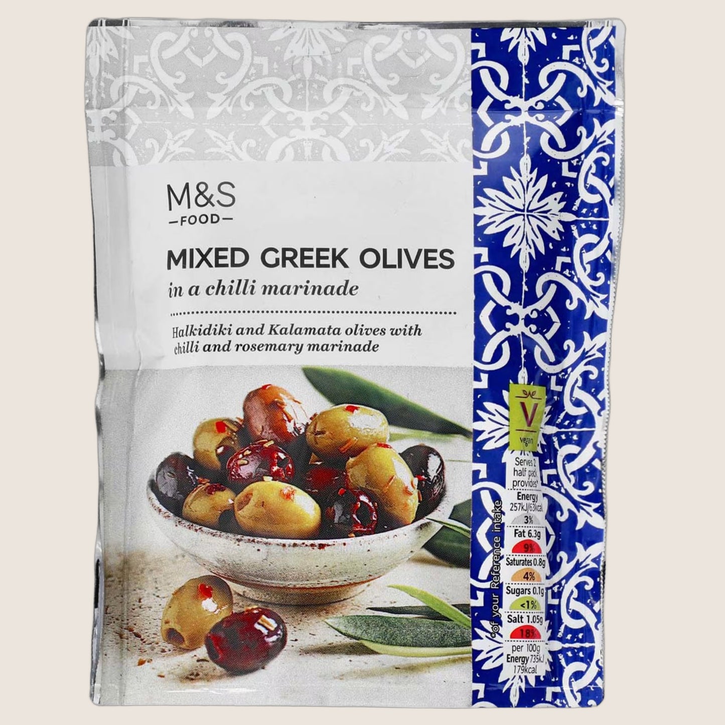 M&S Mixed Greek Olives In A Chilli Marinade 70 g