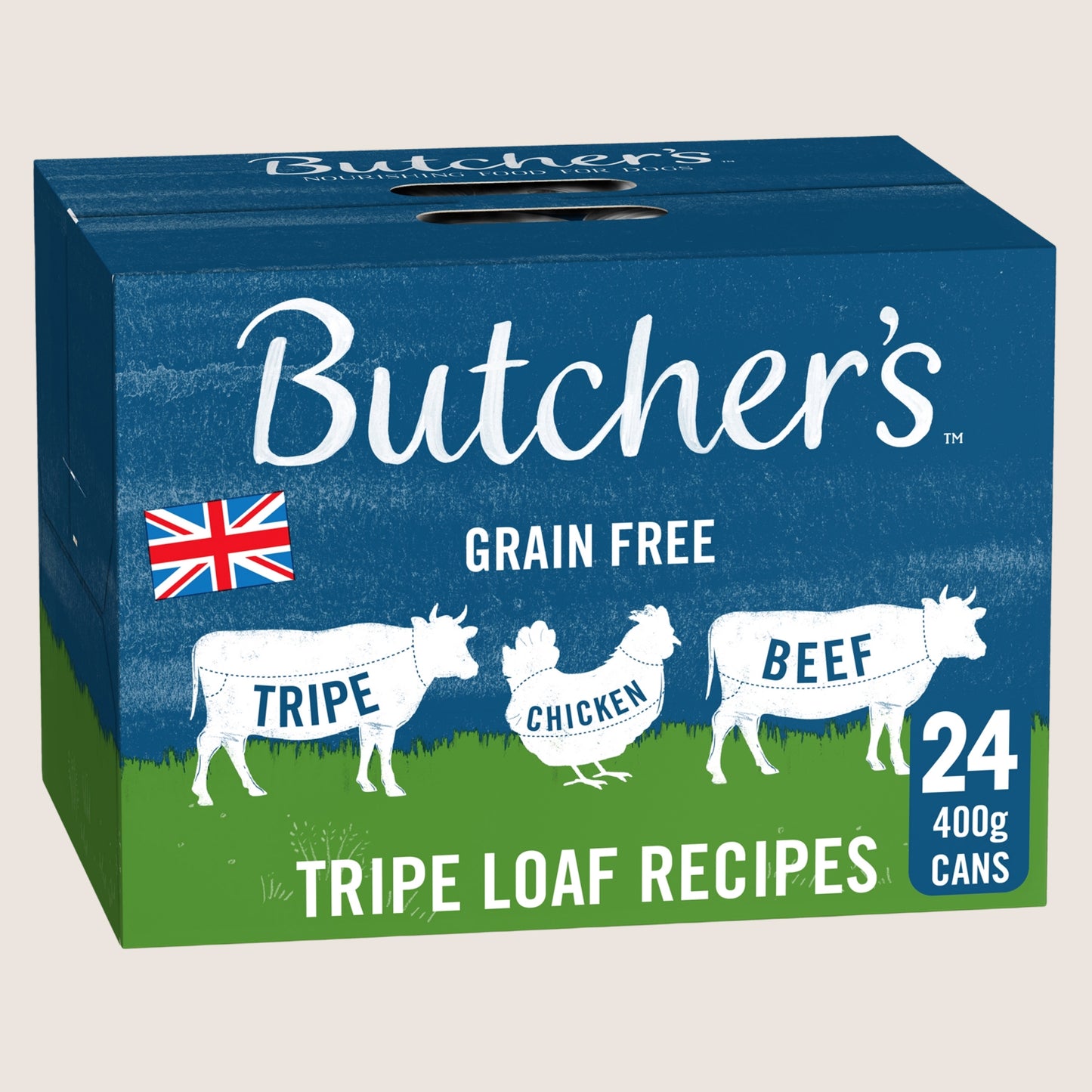 Butcher's Nourishing Food for Dogs Tripe Loaf Recipes Grain Free 24 x 400g