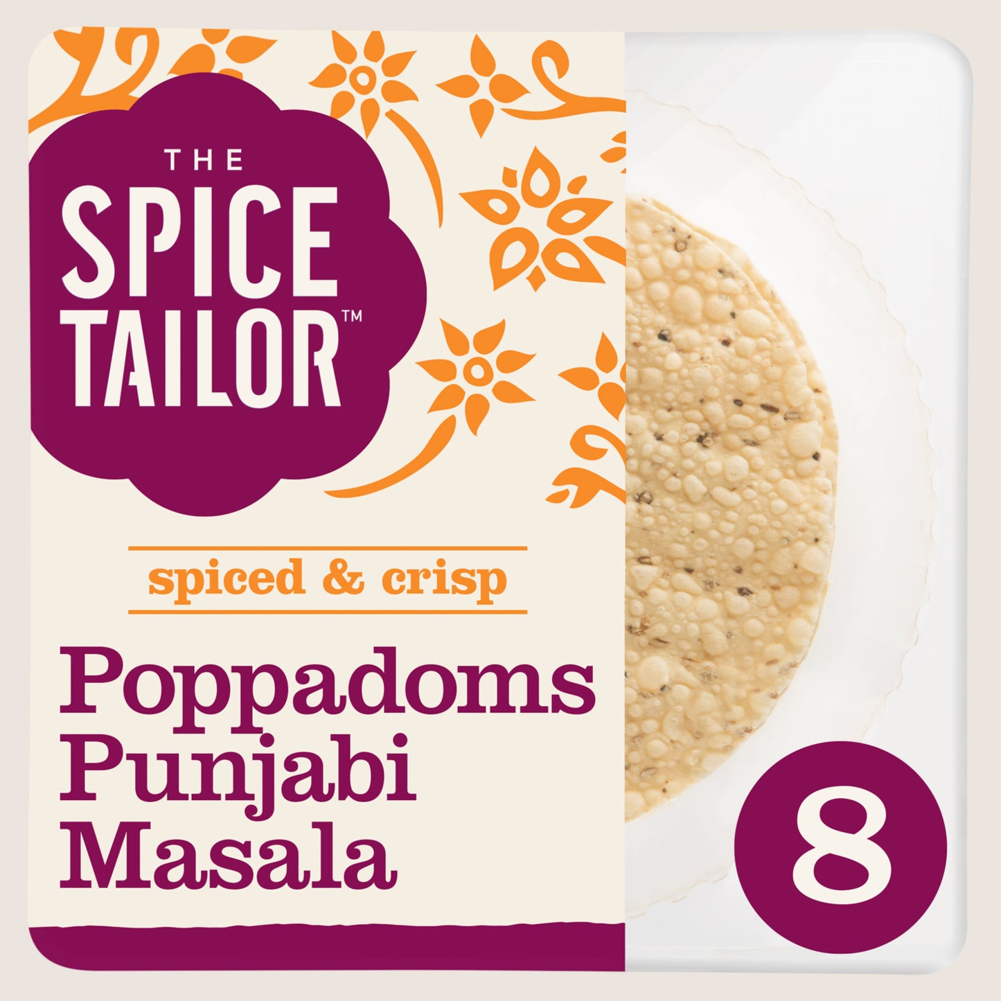 The Spice Tailor 8 Punjabi Masala Poppadoms No Artificial Additives