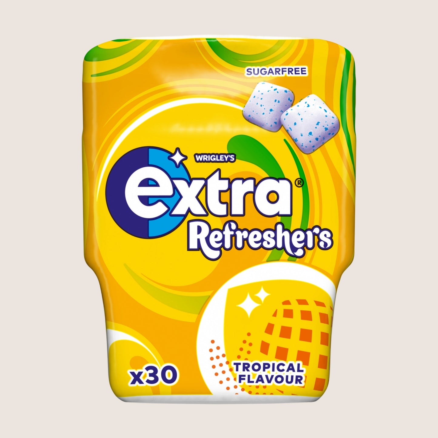 Wrigley's Extra Refreshers Tropical Flavour Sugarfree Chewing Gum Bottle 30 Pieces