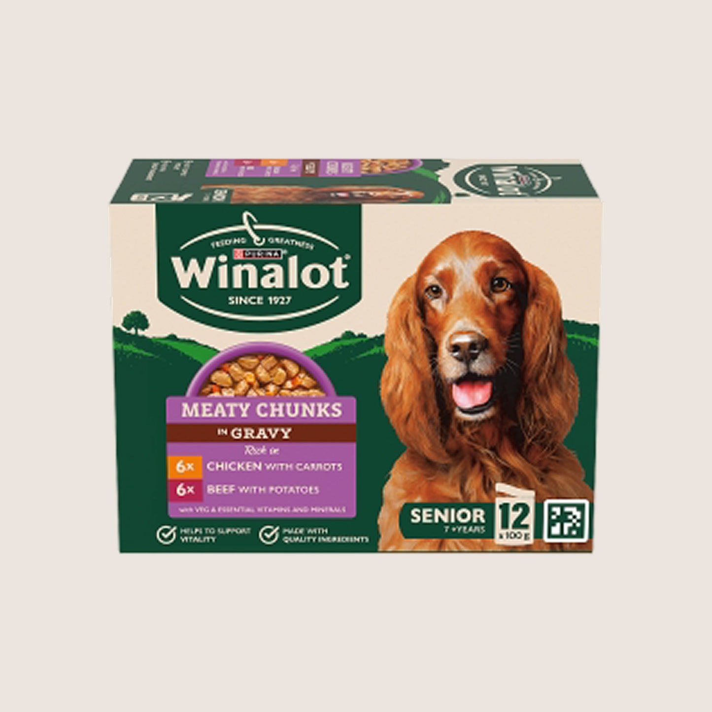 Winalot Meaty Chunks Senior Mixed in Gravy Wet Dog Food Complete Nutrition 12x100g