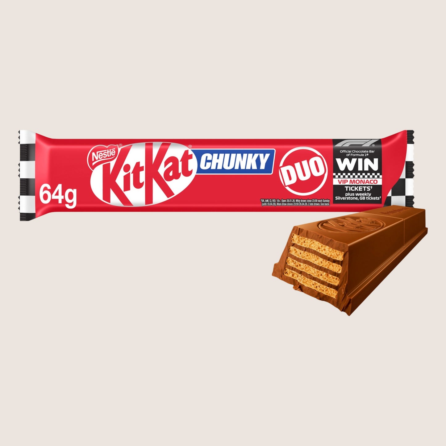 KitKat F1 Chunky Duo Milk Chocolate Bar 64g