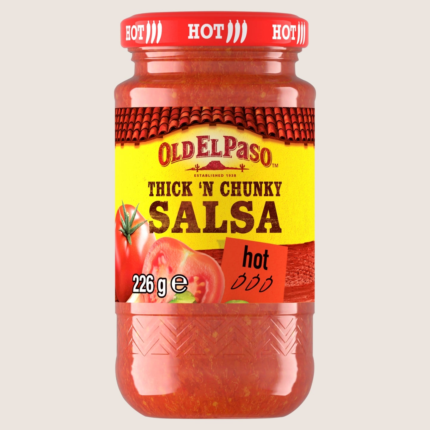 Old El Paso Thick 'N Chunky Hot Salsa No Artificial Additives 226g