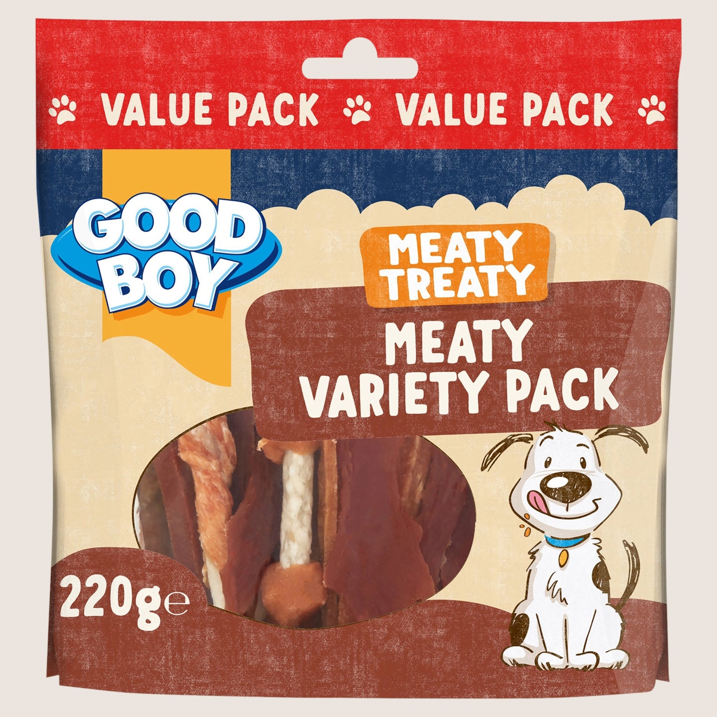 Good Boy Meaty Treaty Meaty Variety Pack No Artificial Additives 220g