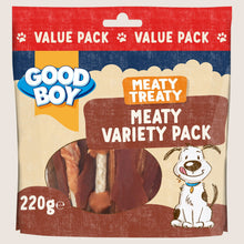 Good Boy Meaty Treaty Meaty Variety Pack No Artificial Additives 220g