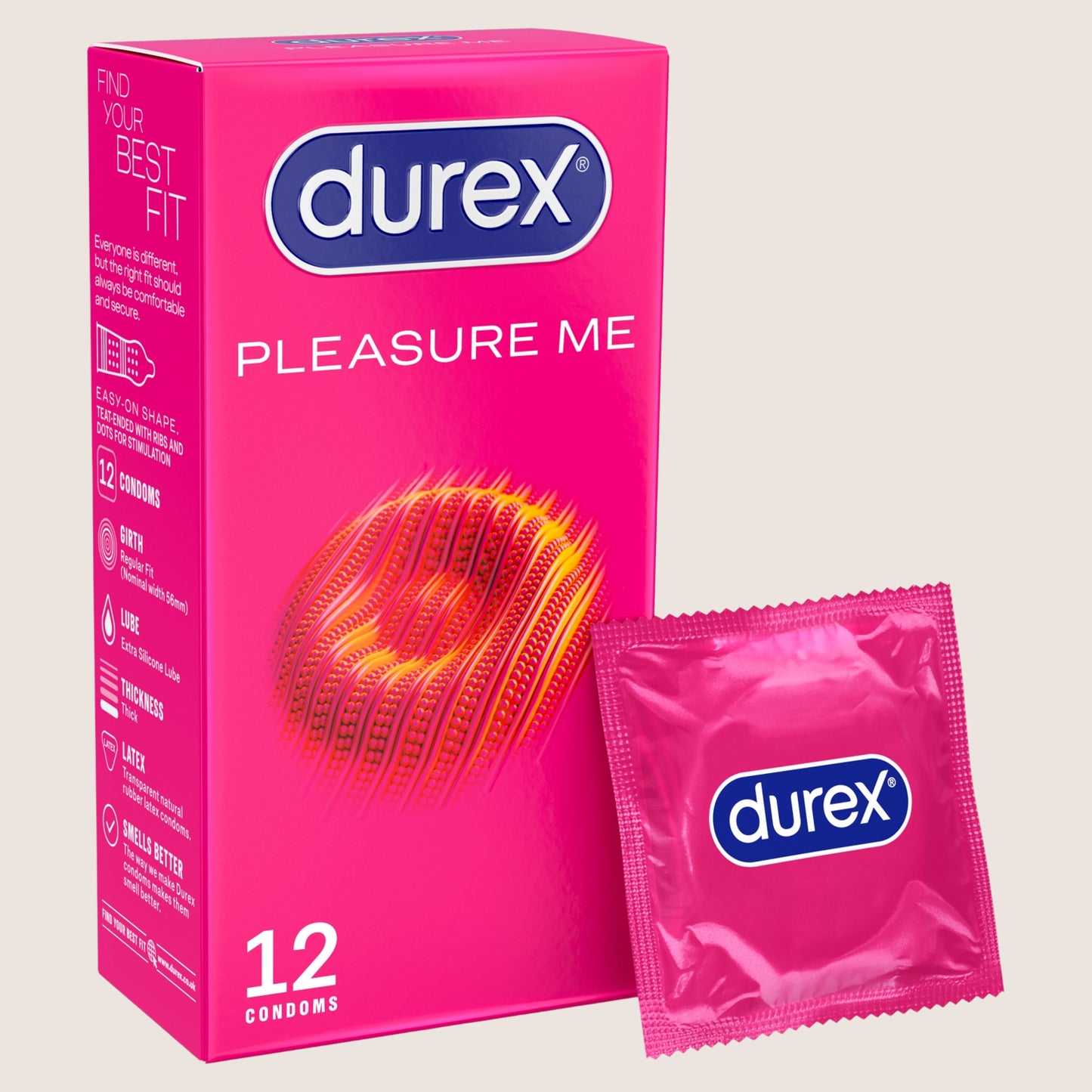 Durex Pleasure Me Ribbed and Dotted 12 Condoms