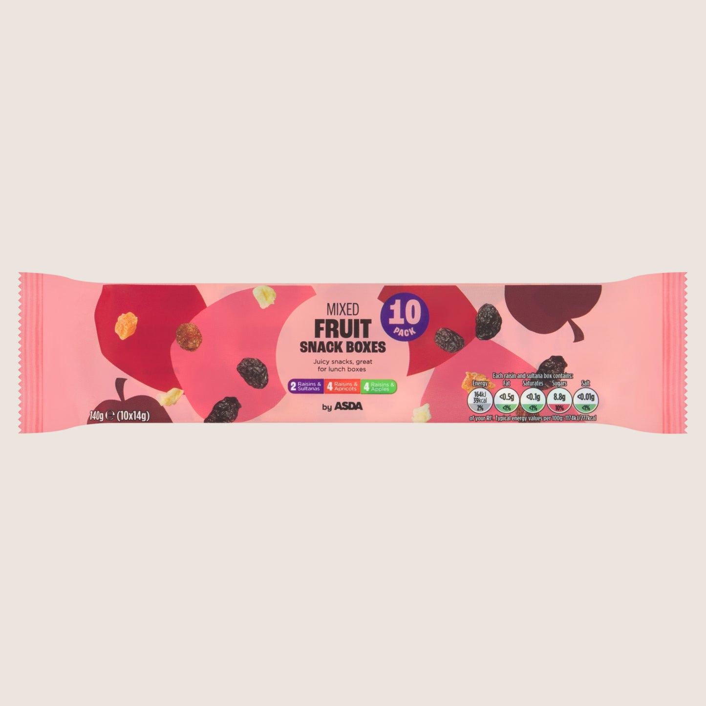 ASDA Mixed Fruit Snack Boxes Multipack 10 x 14g