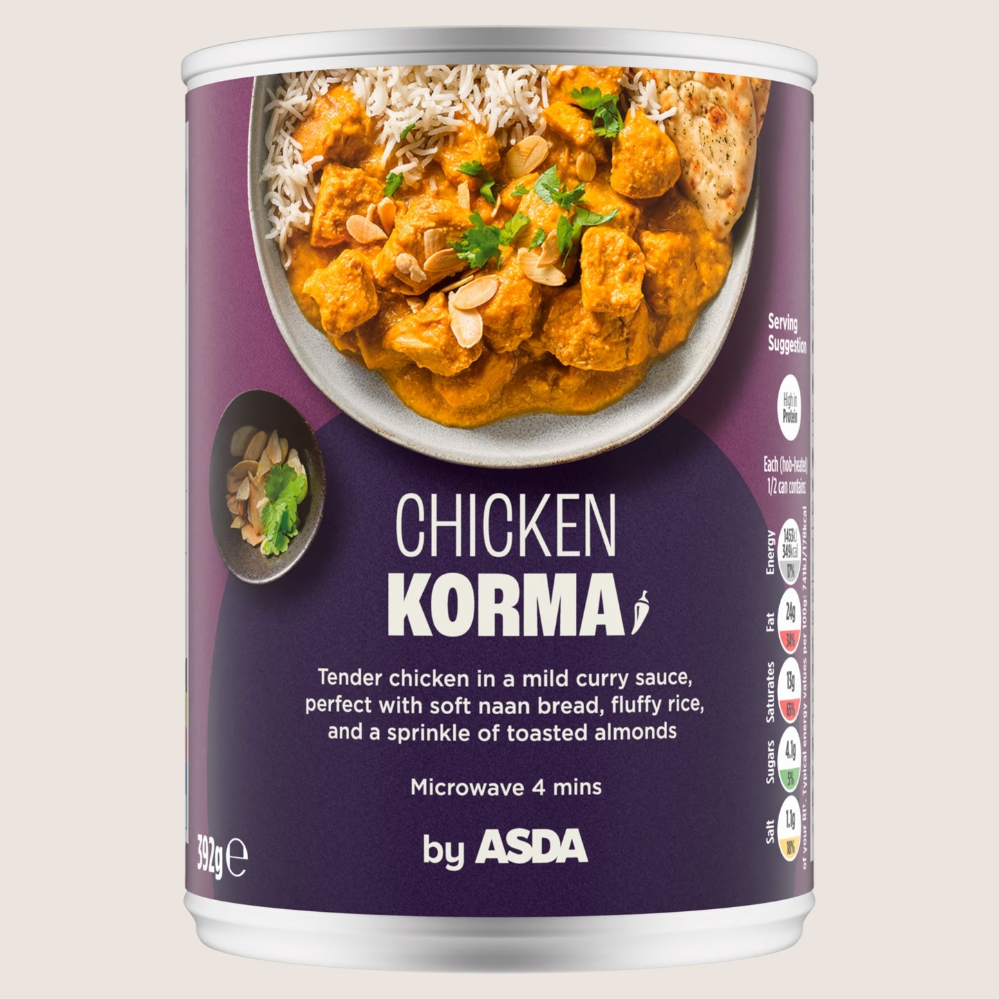ASDA Chicken Korma No Artificial Additives 392g
